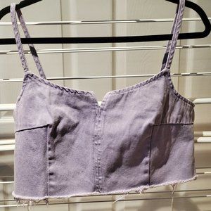 Co-ord Demin Notch Crop Top